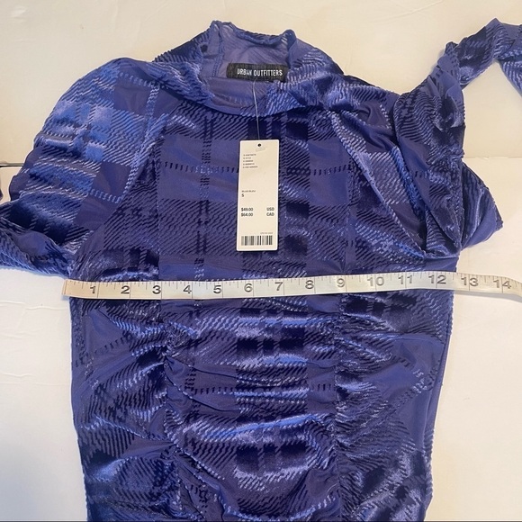 Urban Outfitters Top Mock Neck Burnout Velvet Small New With Tags Natalia - Picture 7 of 11